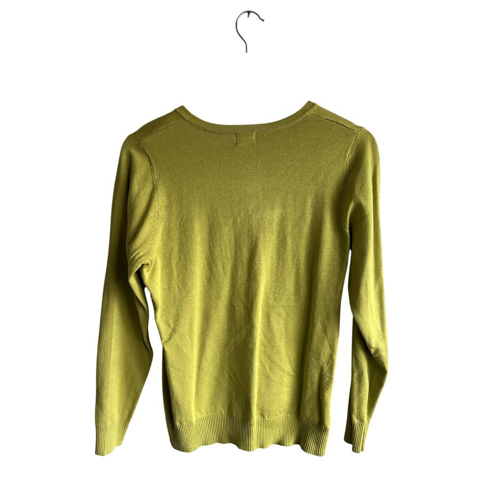 Cielo Key Lime Green Color Button Front Cardigan - Picture 4 of 4